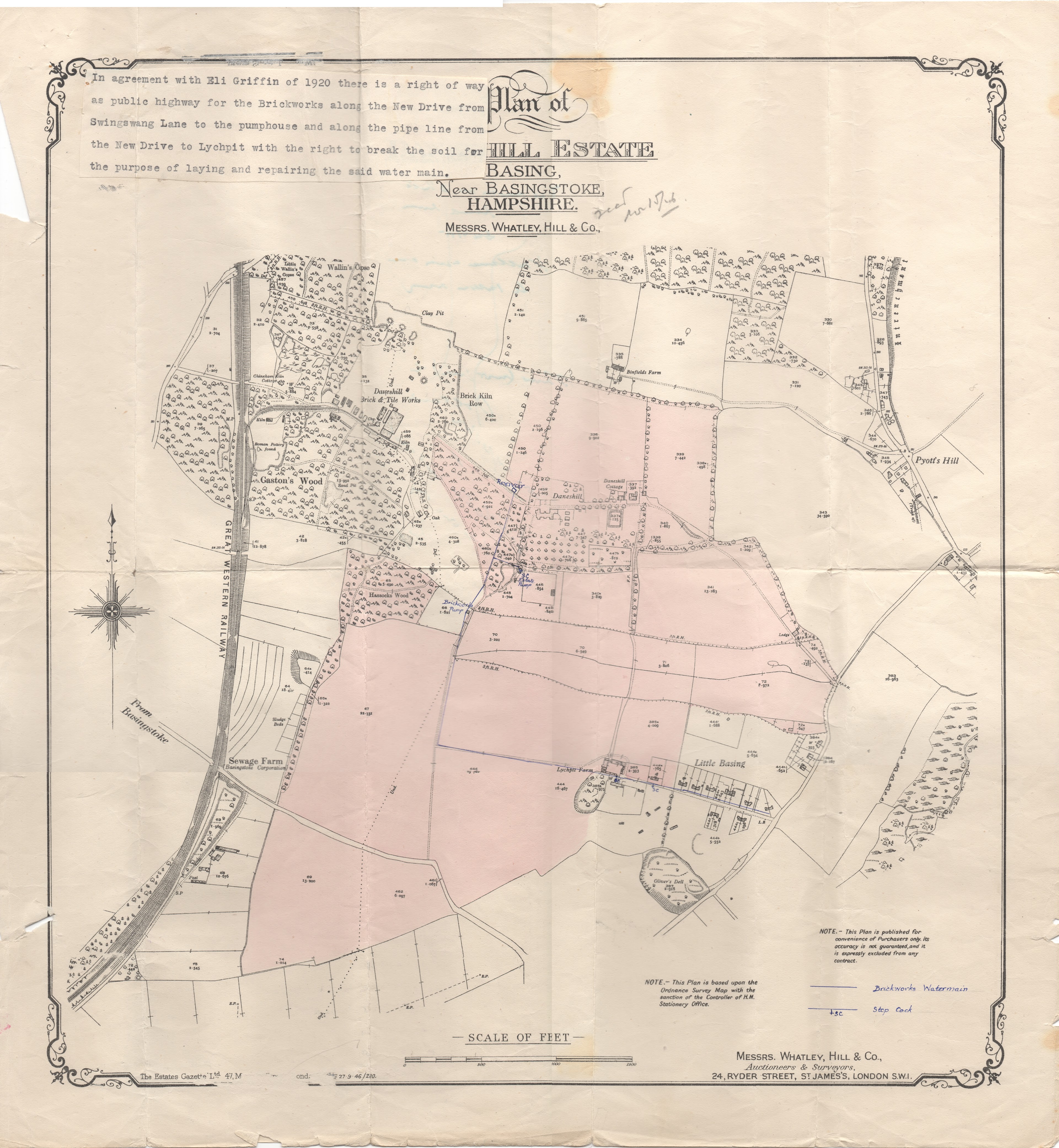 Map of little basing from the 1920s